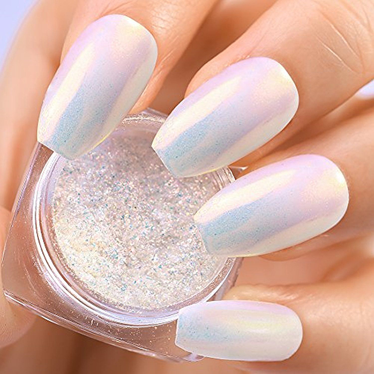 Glitter Pigment Powder White Mirror Pearl Chrome Nail Powder del fabricante  de China - Guangzhou Noval