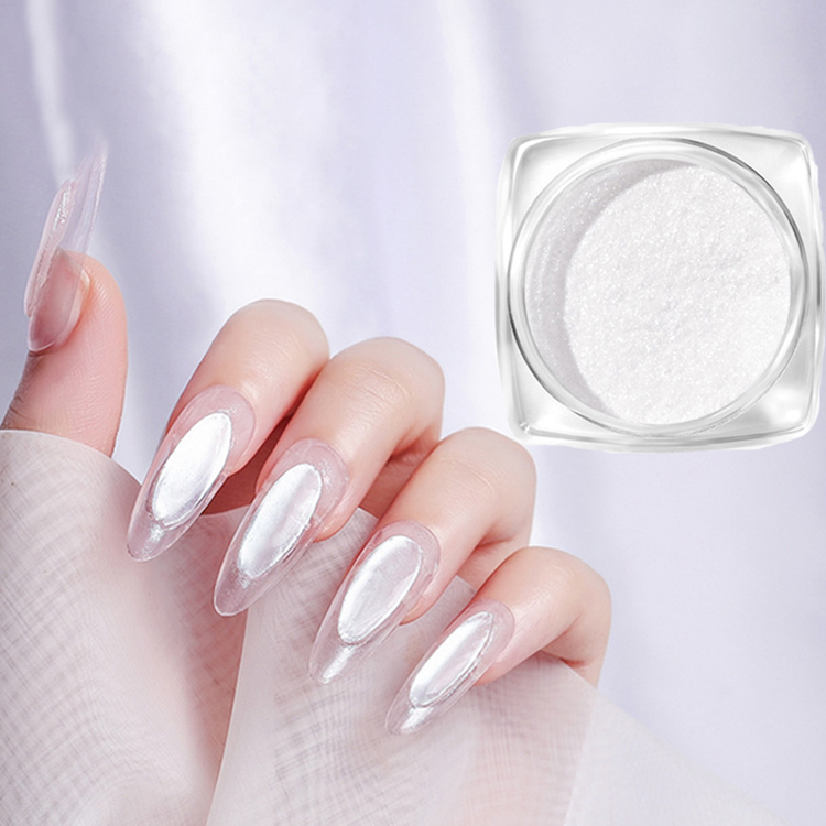 Glitter Pigment Powder White Mirror Pearl Chrome Nail Powder del fabricante  de China - Guangzhou Noval